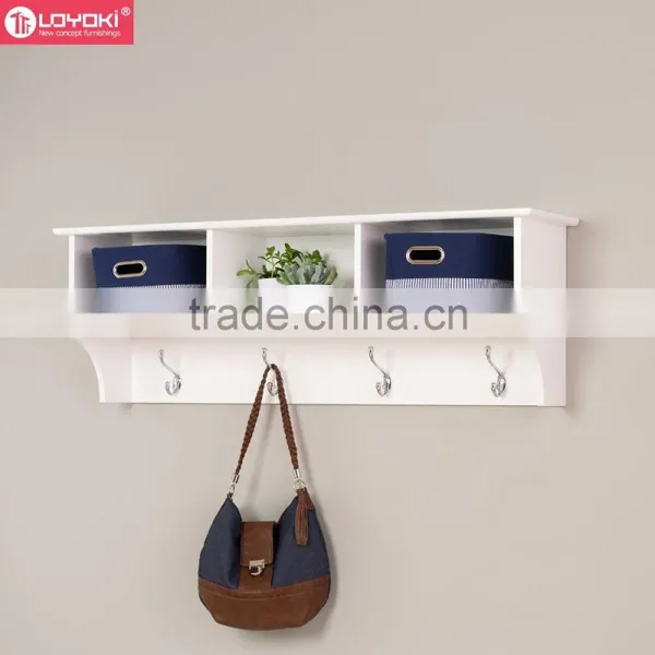 Entryway Cube Shelf With Coat Hook Wood Cubes Furniture Wall Storage Organizer Floating Shelf photo-2