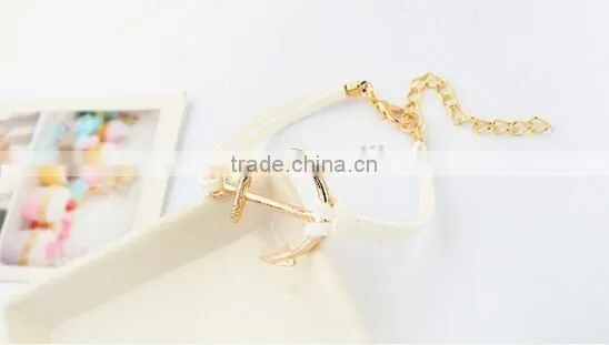 Bracelet Women 2017 Leather Bracelet Anchor Bracelet photo-4