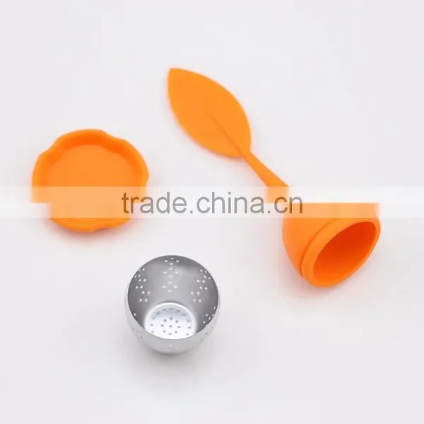 Good Quality Orange Handle Silicone Tea Strainer photo-6