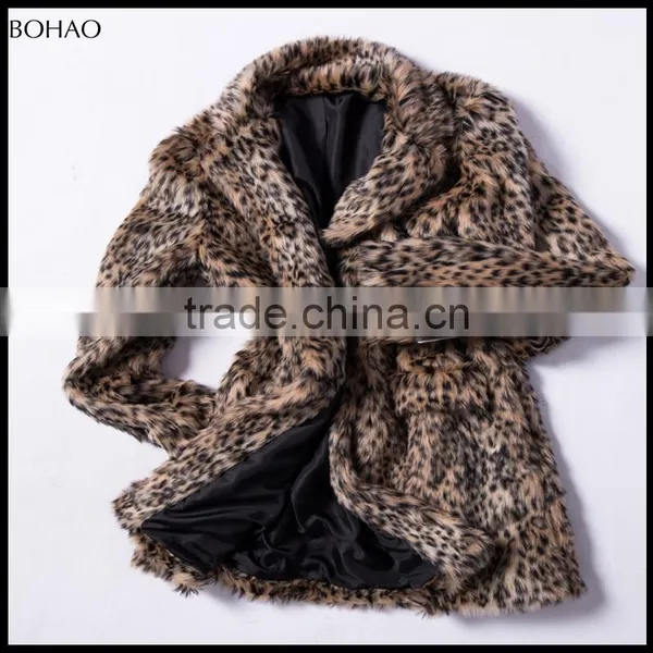 2017 New Fashion Thick Leopard Fake Fur Coat Women photo-6