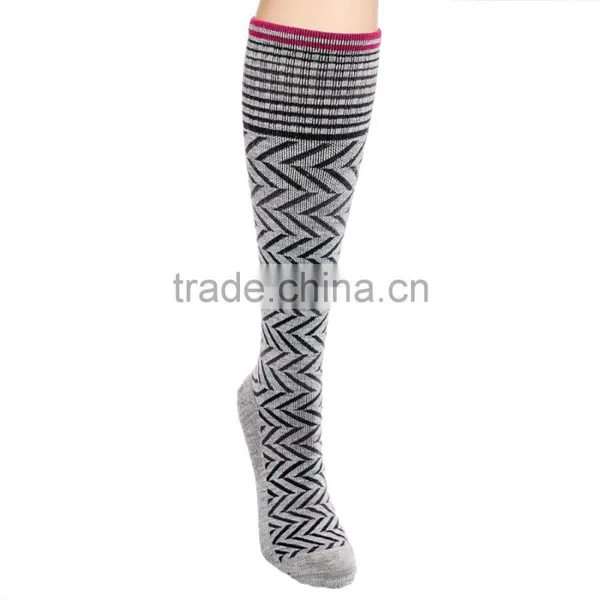 Women's Chevron Compression Socks With Merino Wool and Bamboo photo-3