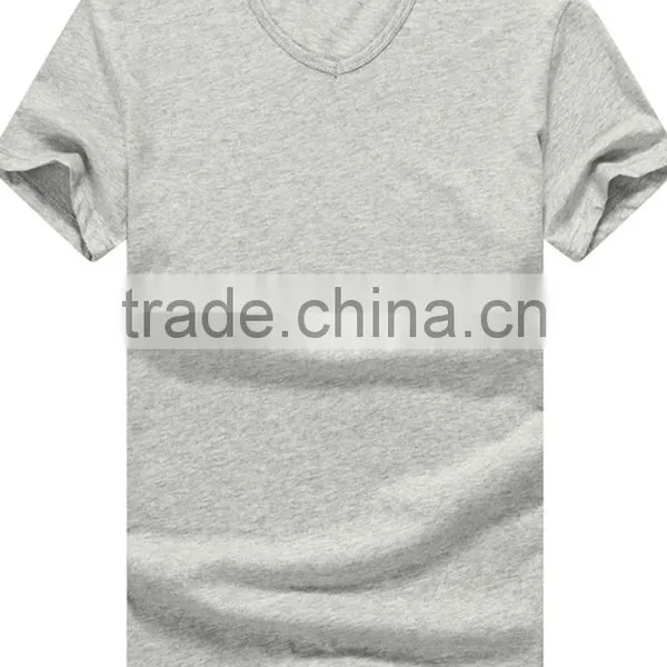 Fashion Best Selling Wholesale Cotton Custom Casual Men T Shirt V Neck photo-2