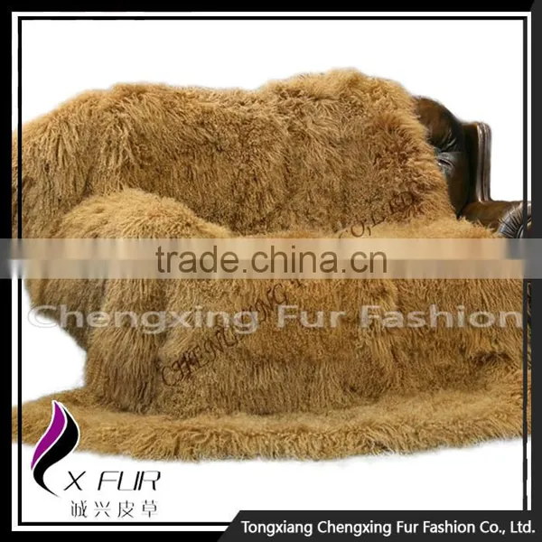 CX-D-23C Long Hair Winter Real Tibetan Lamb Fur Rug Rugs photo-4