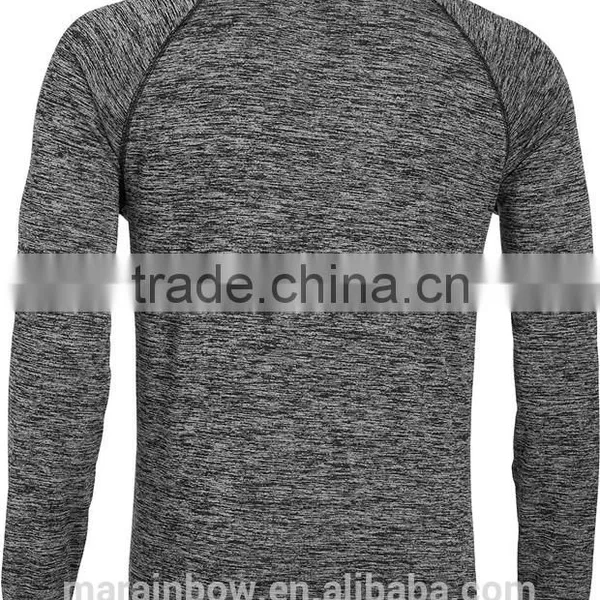 Space Dye Dark Grey Sports T-Shirt Fashion Design Mens 1/4 Zipper Pullover Hoodie Jacket Quick Dry Performance Long Sleeve Top photo-2