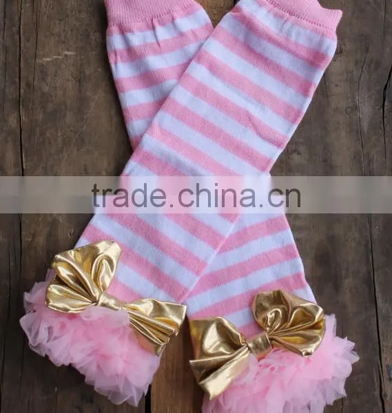 Cute Baby Toddler Stripes Winter Leg Warmer 100% Cotton Newborn Lace Leggings photo-3