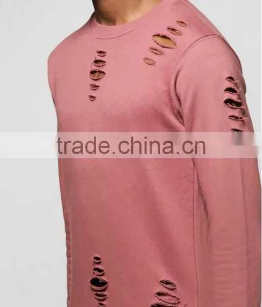 Custom Sports Tracksuits for Men Hot Sale Pullover Distressed Tracksuit photo-4