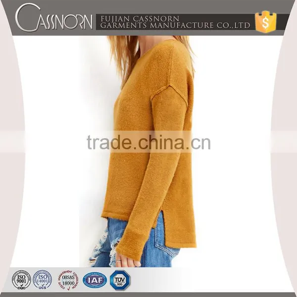 Fashion Girl T-shirts Boat Knitting Pattern Neck Sweater