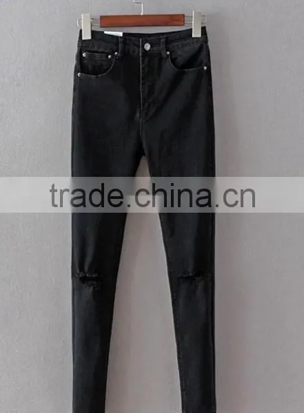 Runwaylover EY0623P 2017 Women Fashion Vintage Hole Denim Jeans photo-3