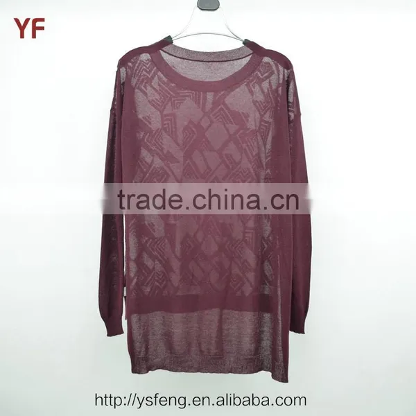 2015 New Fashion Design Short Front Long Back Women Knitted Fancy Sweater photo-2