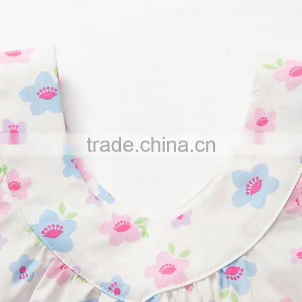 Fashion Girl Soft Cotton Heart-shaped Neckline Floret Blouse photo-5
