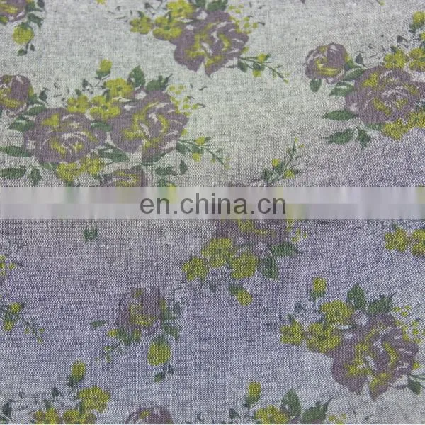 100 Cotton Denim Fabric/floral Pattern Design Printed photo-3