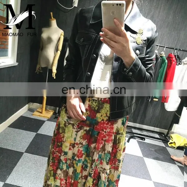 Fashionable Wholesale Women Real Leather Jacket for Ladies Cheap Leather Jackets photo-3