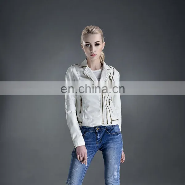 New Arrival Fashion Women PU Leather Motorcycle Jacket