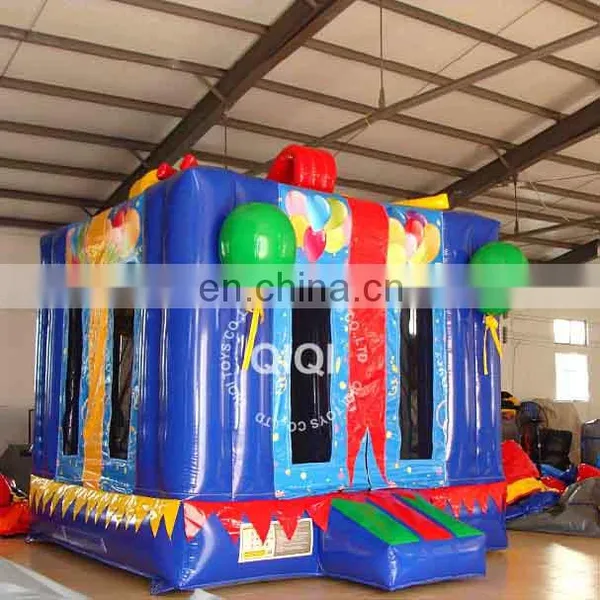 2013 Birthday Gift Box Trampoline/jumping Bed, EN14960, Blue photo-2