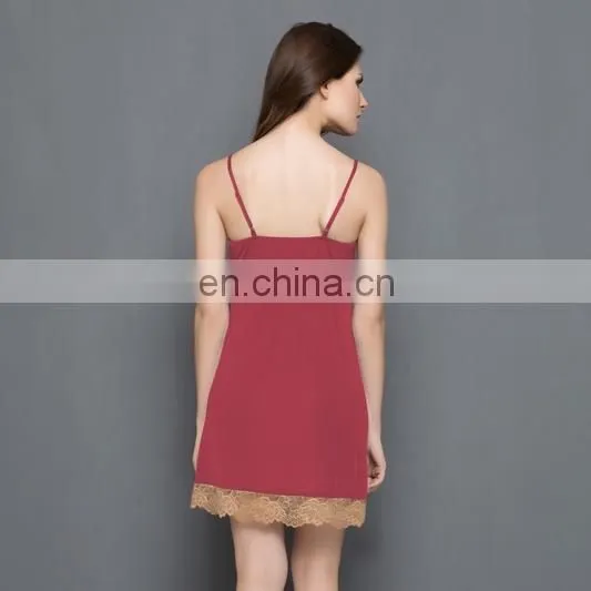 Lacy Babydoll In Maroon Nighty photo-4