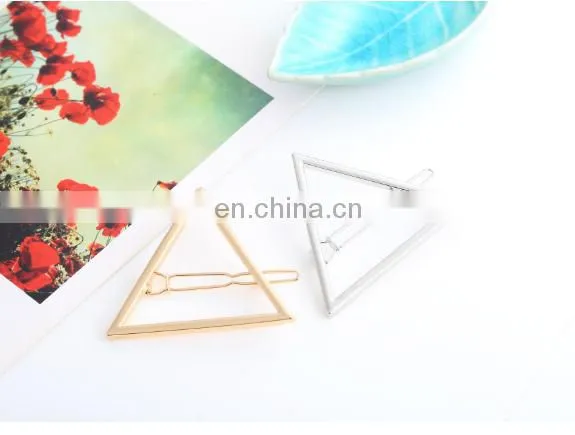 Newest Alloy Hairpins Lip/Triangle/Circle/Moon Hair Pin Jewelry Hairgrips M Etal Hair Clip For Women Hairpin Hair Clip photo-3