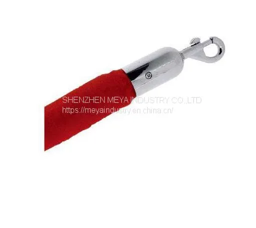 Barrier System of Velour Rope With Chrome Hook photo-3