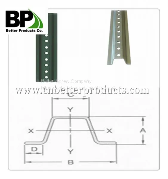 U-channel Galvanized Tubular Steel Sign Post photo-2