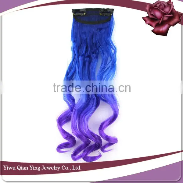 Cheap New Fashion Synthetic Tight Curly Ombre Hair Extension photo-5
