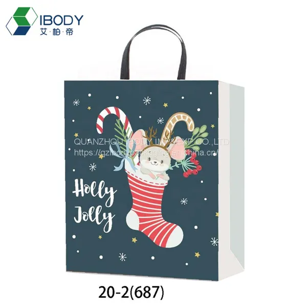 Luxury Cheap Wholesale Custom Logo White Cardboard Christmas Gift Bag Clothes Shopping Bag photo-2