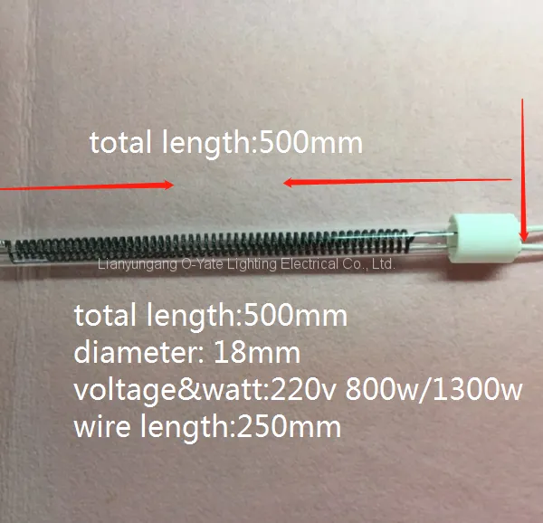 Single-ended Carbon Fiber Heat Lamps 500mm 800w Infrared Heat Lamps photo-3