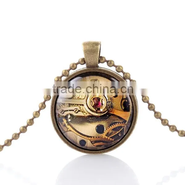 Cool Retro Bronze Steampunk Necklace Pendant Men Vintage Jewelry photo-5