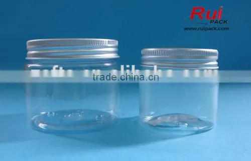 PET Transparent Plastic Jar for Cosmetic, Empty Cream Jar With Aluminum Cap photo-2