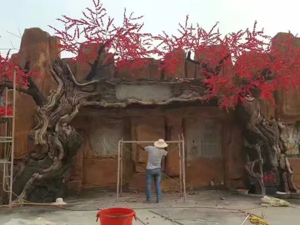 Garden Decorative Hand Made Large Artificial Cherry Flower Tree Peach Blossom Tree for Park Decoration photo-3