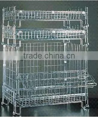 Wire Mesh Container With Front Drop Gate