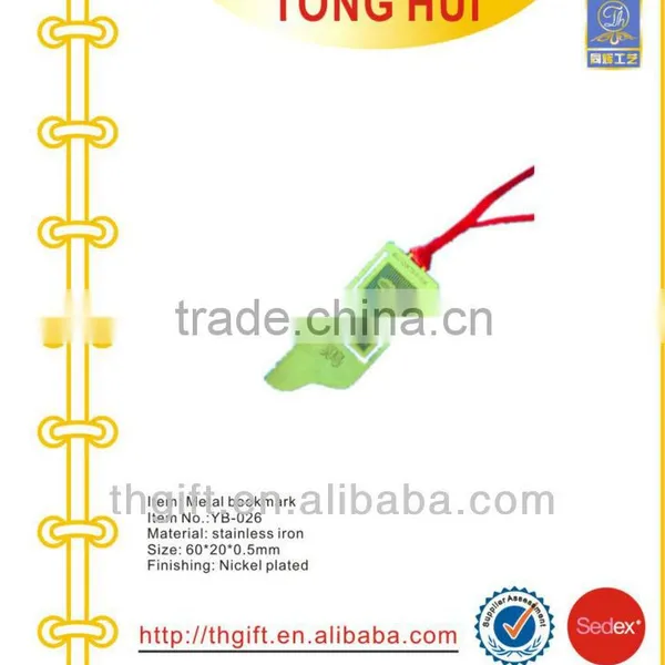 Chicken Engraved Logo Metal Bookmarks W/red Ribbon Hangtags