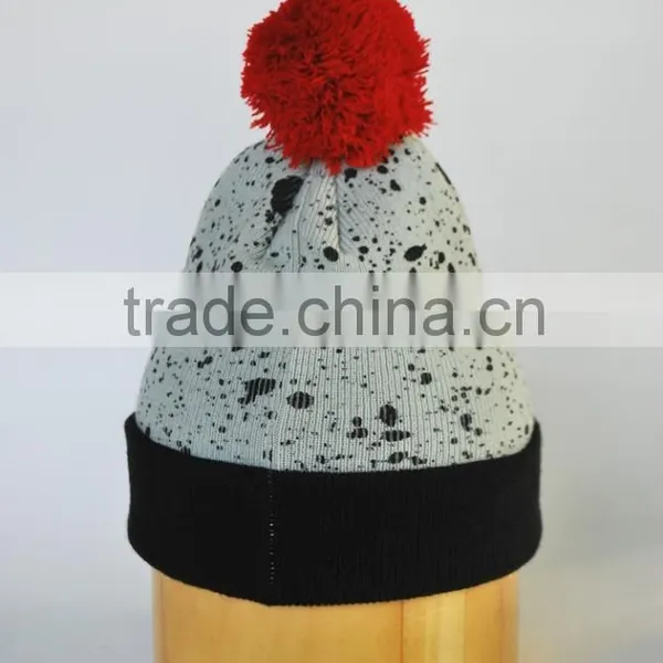 Winter Ball on Top Beanie Hats With Custom Label photo-3