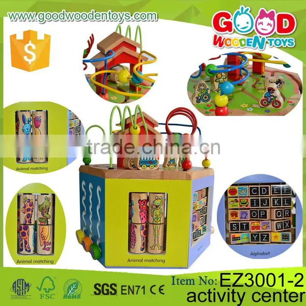 New Design Six-sides Cube Toys Children Educational Wooden Activity Center for Kids Quality Choice