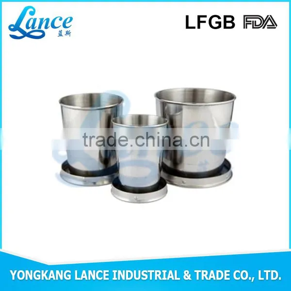 2016 Popular Type Custom Stainless Steel Telescopic Folding Cup