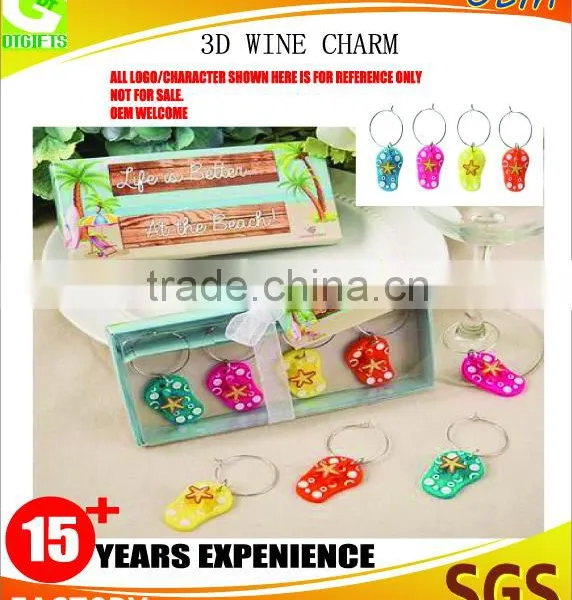 Best Sale Cheap Factory Price Oem Wine Glass Charms Ring Decoration Red Wine Bottle Supplier's Choice