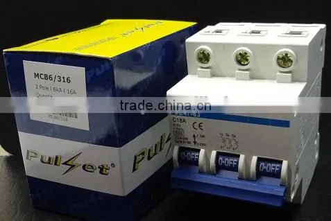 6-63A 3 Pole 6Ka Mcb Electrical Mcb