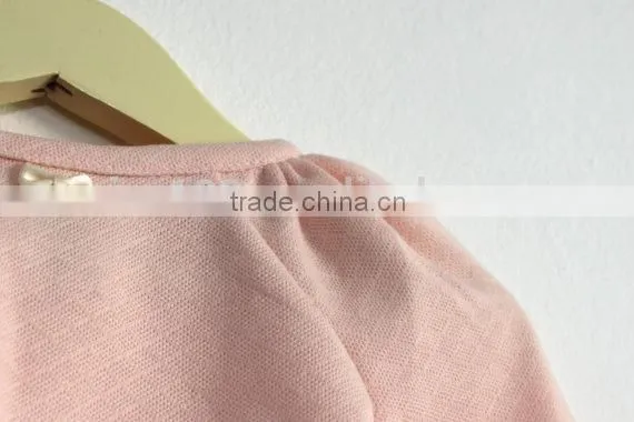 Folded Sleeves Girls Peachy Long Sleeves Cotton Shirt &Children Clothing photo-3