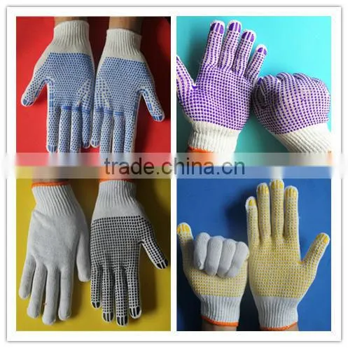 50-75g 10gauge computer machine PVC Dotted gloves for construction use