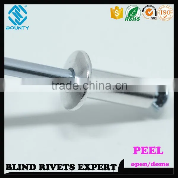 HIGH QUALITY OPEN END MANUFACTURER ALUMINUM BLIND PEEL TYPE RIVETS photo-3