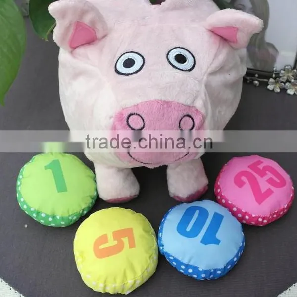 Cute Animal Shaped Plush Money Box for Children/plush Money Box/stuffed Pig Money Box,/plush Animal Coin Bank, Education Toy photo-3