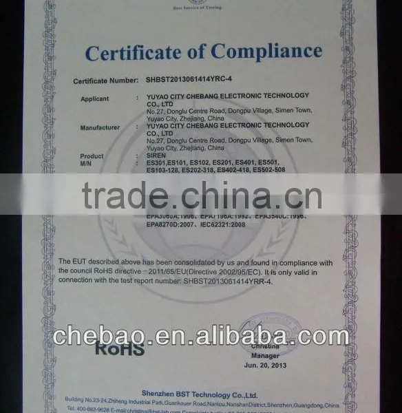 DC 12V TO 80V Reversing Backup Alarm BB-117,With ROHS & CE photo-5