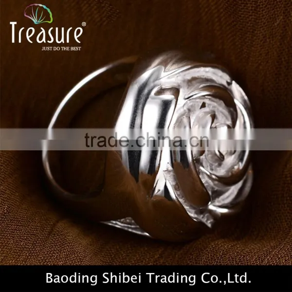 Fashion Jewelry Brand New Design Hot Selling Silver Plated Rose Shaped Ring photo-6