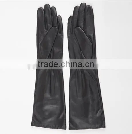 Women's Winter Sheepskin Long Leather Gloves With Studs/rivet photo-3