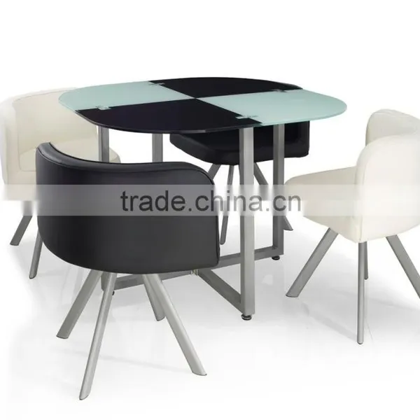 Space Saving Modern Dining Table With 4 Chairs photo-3
