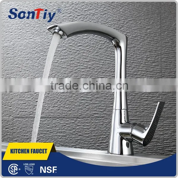 Double Handle Square Low-Lead Brass Kitchen Faucet 84506 photo-3