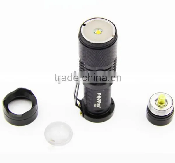 X1B 18650 Battery XML T6 10w Zoom Led Rechargeable Tactical Flashlight/Black Cheap Mini Flashlight photo-4