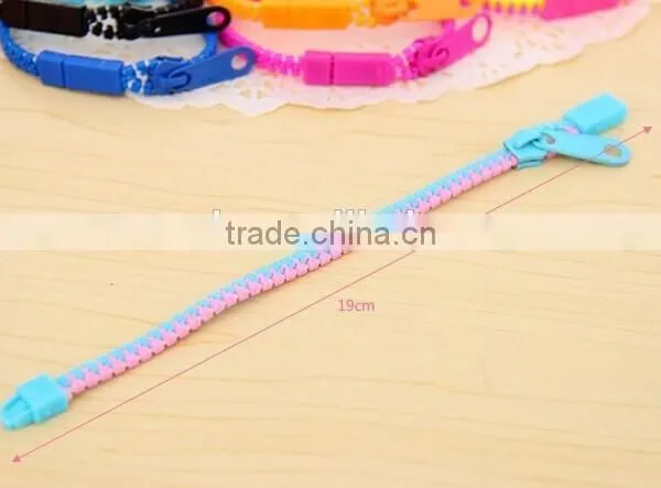Trendy Rainbow Color Zipper Bracelet Fluorescent Neon Bracelet photo-4