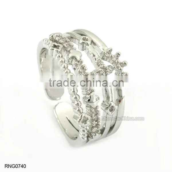 New Five-pointed Star Copper Zircon Diamond Ring For Girls photo-3