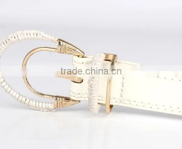 White Rhinestone Cheap Leather Female Belt SWF-15062931 photo-4