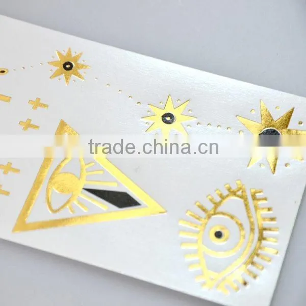Wholesale Dazzling Metallic Temporary Tattoos Gold Body Art Tattoos Waterproof Fake Jewelry Tattoos Manufacturer photo-3