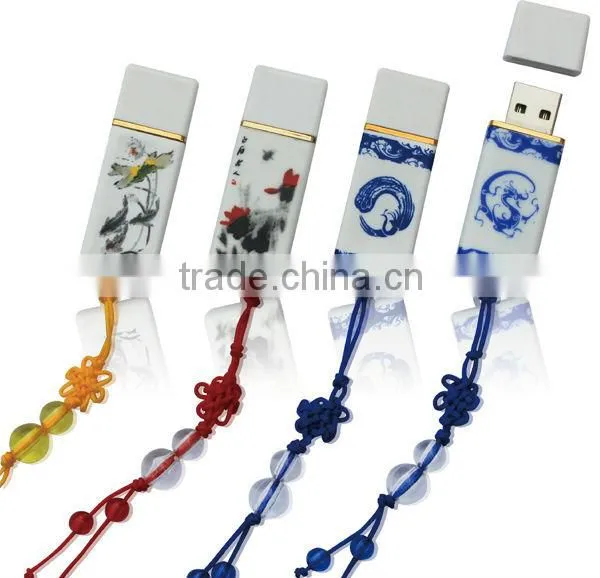 Shenzhen of China best -selling presents usb flash drive, classical blue and white porcelain 256MB-64GB usb flash drive